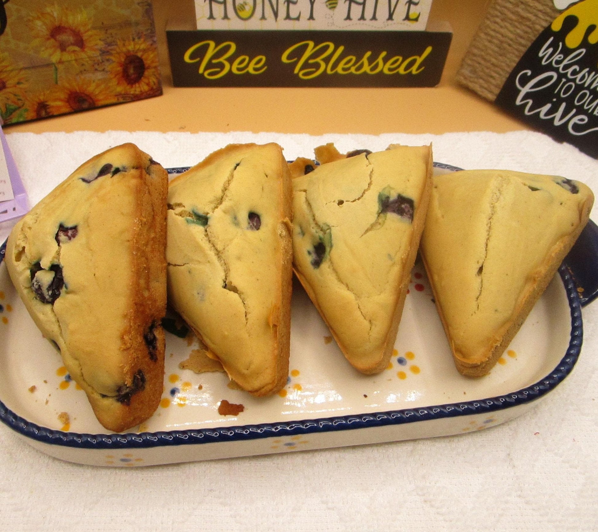 High Protein Scones, Gluten Free, Dairy Free, Sugar Free, Vegan, Nut Free, Blueberry, Anabolic Post Work Out treat, Fitness Snack, Easter