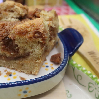 Gluten Free Sourdough Coffee Crumb Cake, Dairy Free, Vegan, Nut Free, Sugar Free, Birthday, Cinnamon Swirl snacks, Valentine's Day Brunch