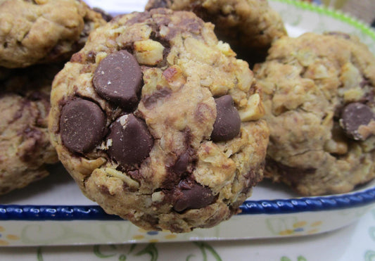 Sugar Free Dark Chocolate & Walnut Oat Cookies, Dairy Free, Egg Free, Vegan, Low Fat, Birthday Gift, Valentines Day, Low Calorie Snacks