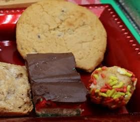 Holiday Gluten Free Bakery Gift Box–Dairy Free, Christmas Cookies, Brownies, Blondies, Rainbow cookies, Munchkins, Gingerbread Festive Treat