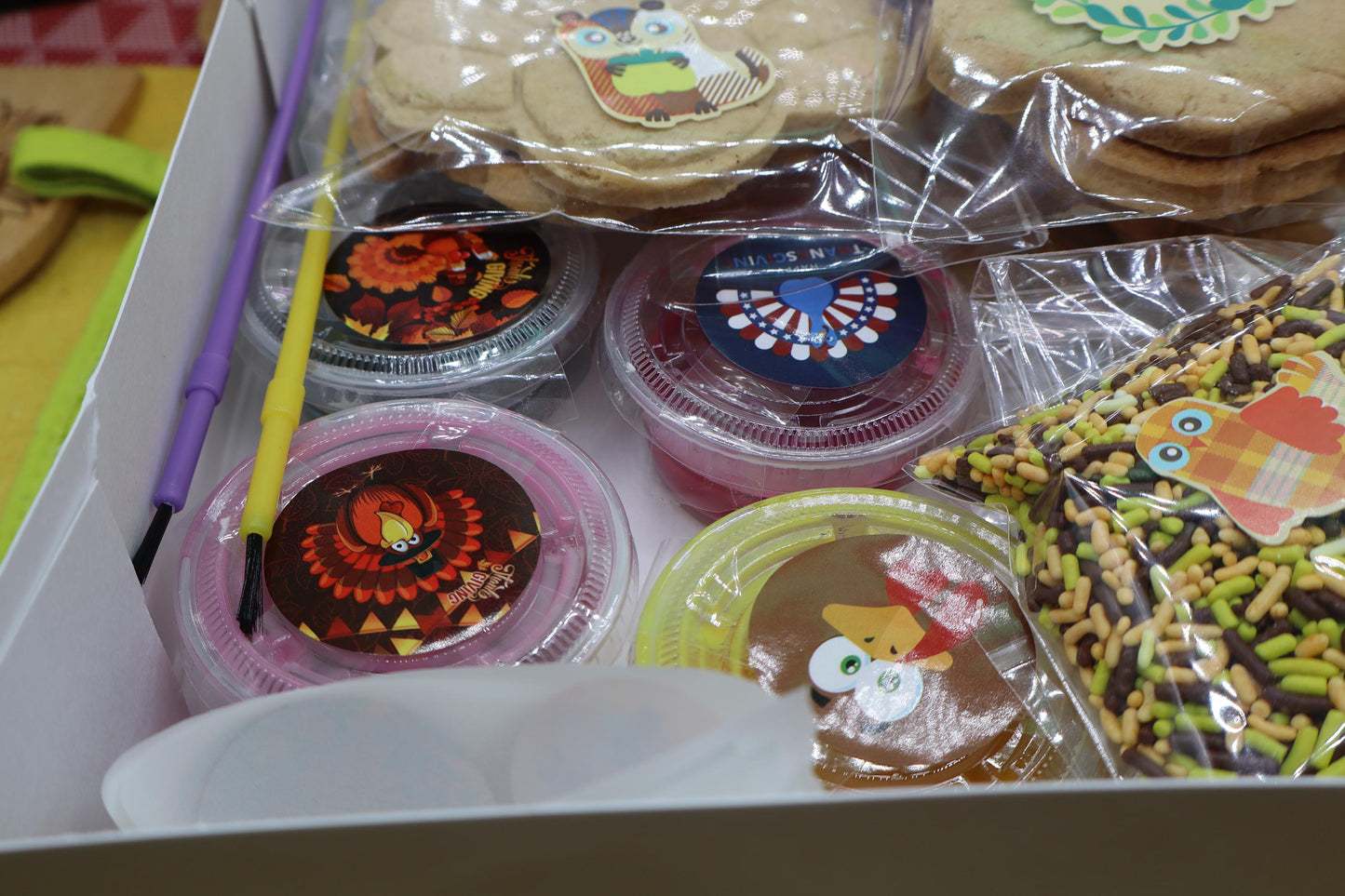 Thanksgiving Gluten-Free Cookie Decorating Kits, Allergy-Friendly, Dairy Free, Peanut Free, Natural Colors, Sugar Free, School Party Treats