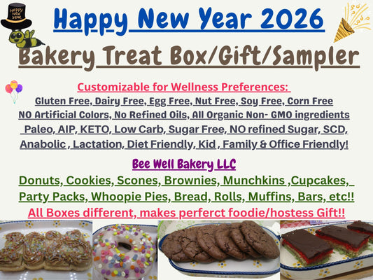 Bakery Box Sampler, New Years 2026, Customizable: Gluten Free, Dairy Free, Sugar Free, Vegan, Nut Free, Keto, AIP Paleo, High Protein, Gifts