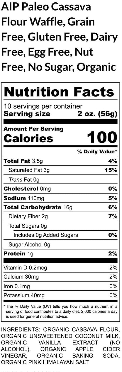 AIP Paleo Waffle, Gluten Free, Grain Free, Vegan, No Sugar, Egg Free, Dairy Free, No refined Oil, Holiday Breakfast, Thanksgiving, Christmas