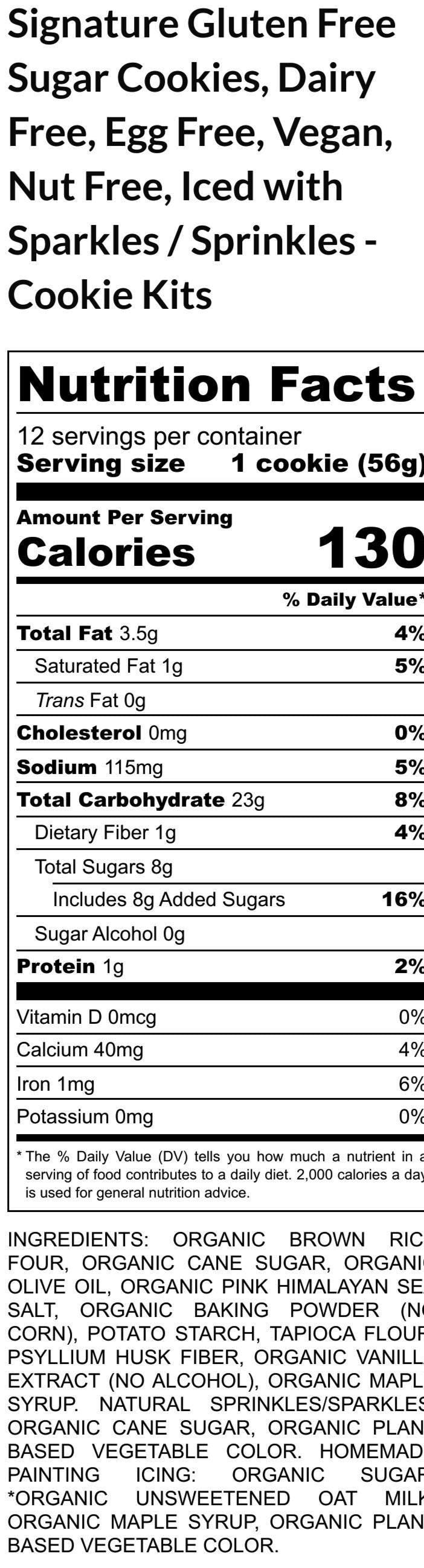 Gluten Free Cookie Kits, 2026, Dairy Free, Egg Free, Nut Free, Vegan, New Year Gifts, Times Square, Ball Drop, Plant based Color, Sugar Free