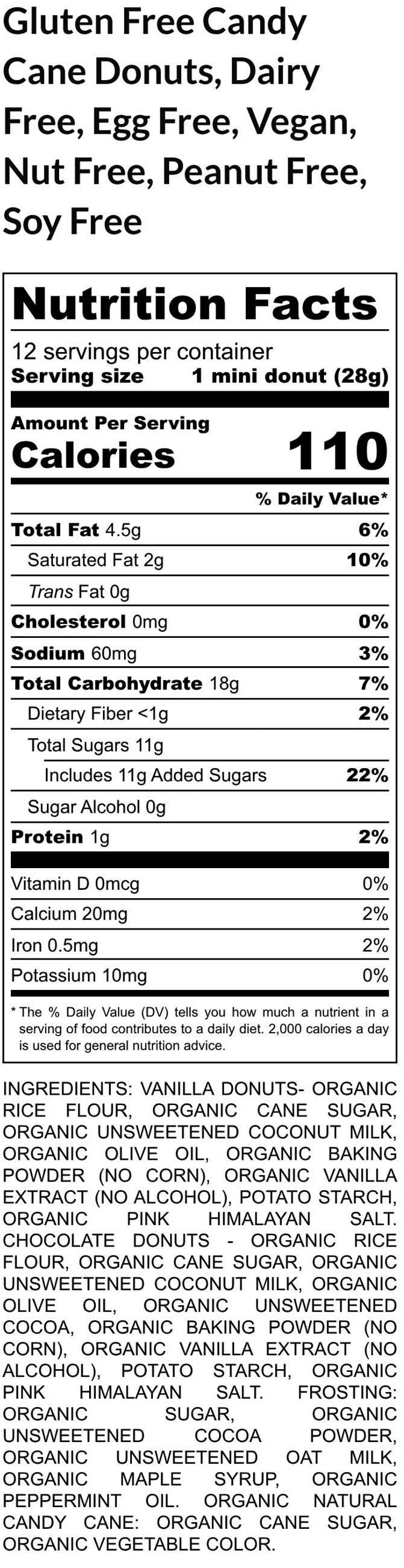 Candy Cane Donuts, Gluten Free, Egg Free, Dairy Free, Vegan, Nut Free, Organic, Peppermint, Christmas in July, Gift, Chocolate Mint, Dessert