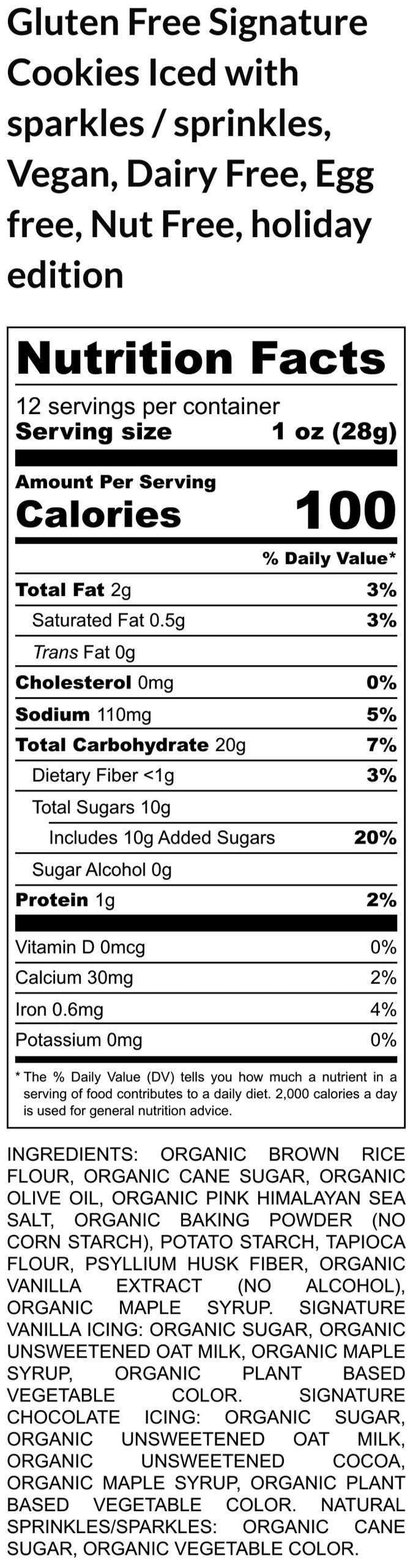 2026 Gluten Free Iced Sugar Cookies, Dairy Free, Egg Free, Vegan, Nut Free, Soy Free, Oat Free, New Years Celebration, School safe snacks