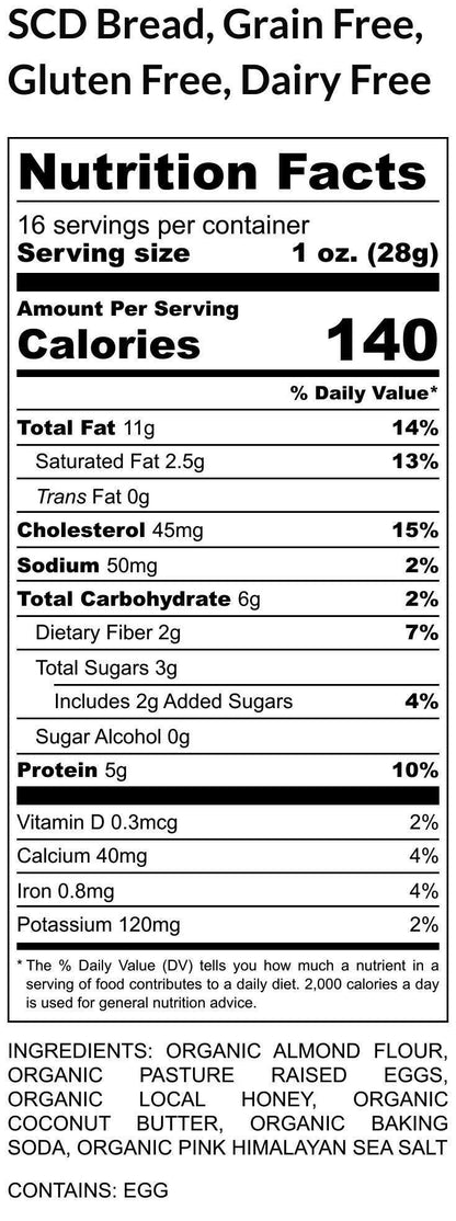 SCD Bread, Grain Free, Gluten Free, Dairy Free, Paleo, Specific Carbohydrate Diet, Yeast Free, Peanut Free, GAPS, Autism, Digestive Health
