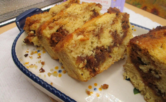 High Protein Coffee Crumb Cake, Gluten Free, Dairy Free, Grain Free, Sugar Free, Low Carb Snacks, Birthday, Cinnamon Swirl, Valentine's Day