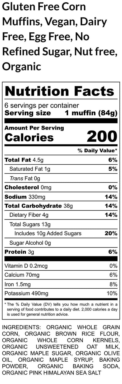 Corn Muffin, Gluten Free, Dairy Free, Vegan, Egg Free, Coconut Free, Healthy Snacks, Maple Sugar, Low Fat, Southern Comfort, Sweet Cornbread