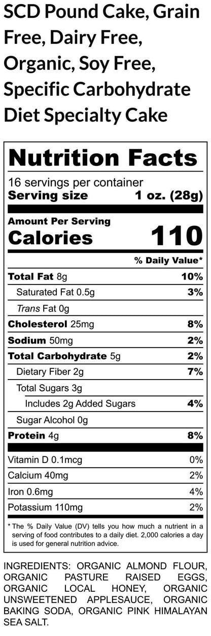 SCD Diet, Pound Cake, Grain Free, Gluten Free, Dairy Free, Paleo, Specific Carbohydrate Diet, Low Carb snack, Coconut Free, Low Fat, Brunch