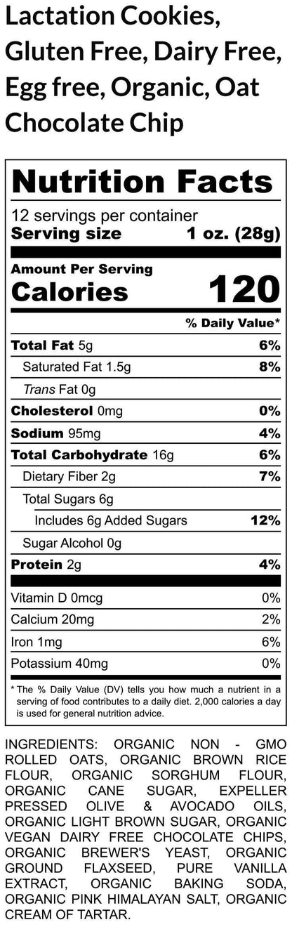 Lactation Cookies, Gluten Free, Vegan, Dairy Free, Egg Free, No refined sugar, Breastfeeding, Brewer's Yeast, Mom Gift, Breast Milk, Flax