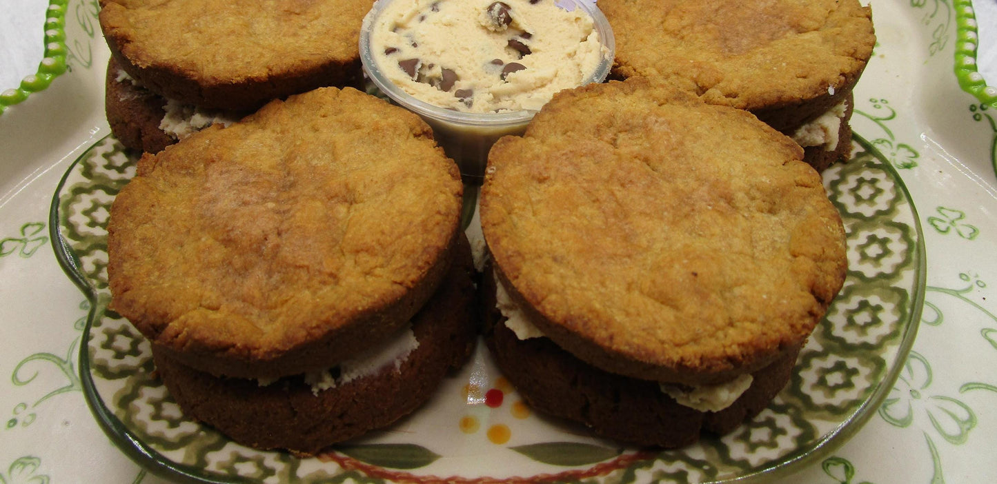 High Protein Cookie Sandwich, Chocolate Chip, Gluten Free, Sugar Free, Dairy Free, Coconut Free, Vegan Protein, Fitness Snack, Valentine's