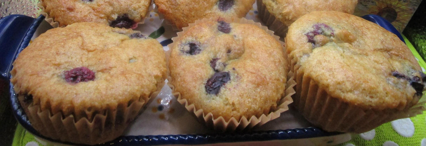 Gluten Free Muffins, Dairy Free, Vegan, Low FODMAP, Blueberry-Strawberry-Cherry-Raspberry, Nut Free, Low Fat, Coconut Free, Easter Brunch