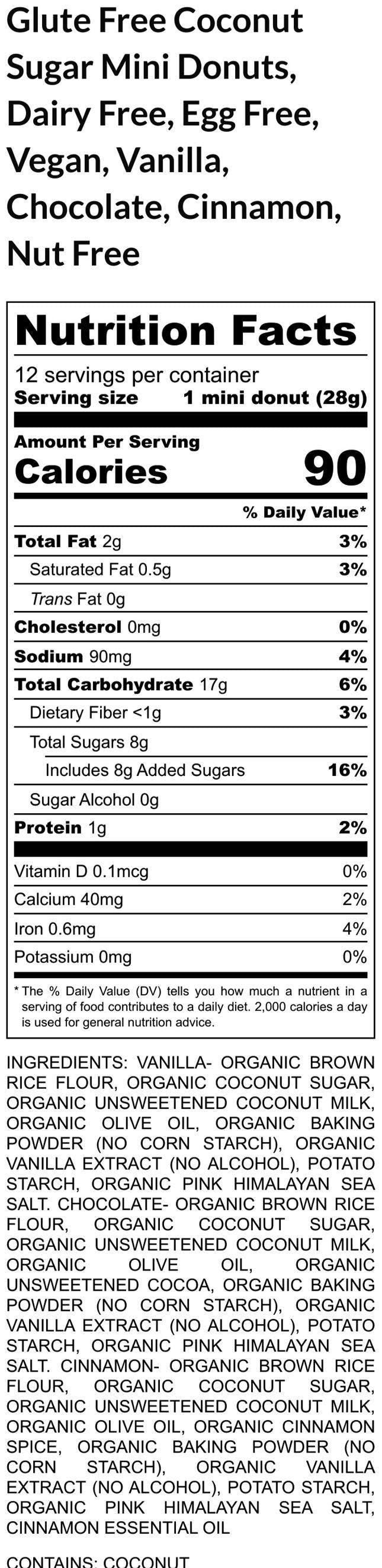 Gluten Free Donuts, Mini, no refined sugar, Dairy Free, Egg Free, Nut Free, Soy Free, Baked, Birthday Gift, Thanksgiving, Holiday Sweets