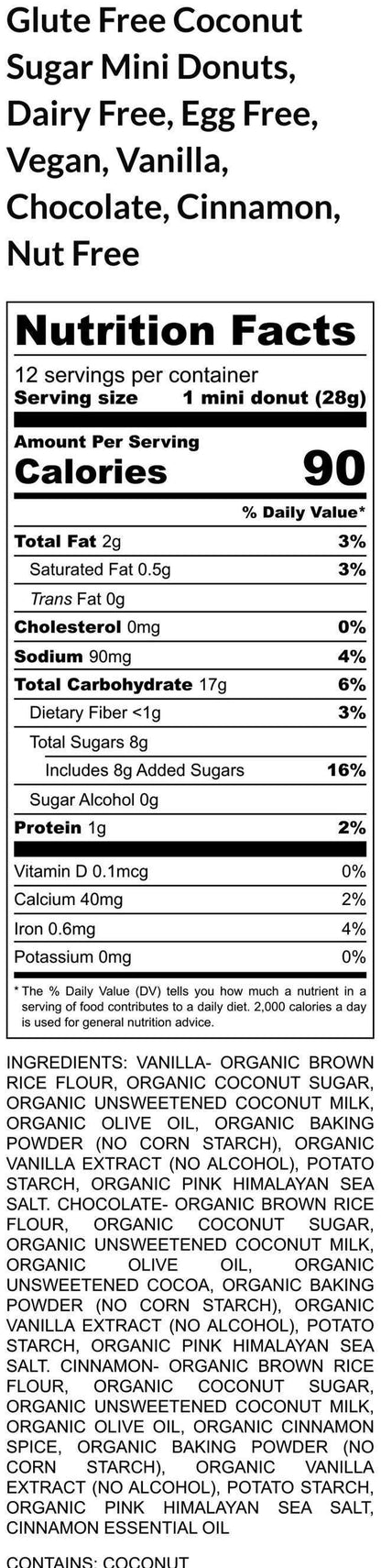 Gluten Free Donuts, Mini, no refined sugar, Dairy Free, Egg Free, Nut Free, Soy Free, Baked, Birthday Gift, Thanksgiving, Holiday Sweets