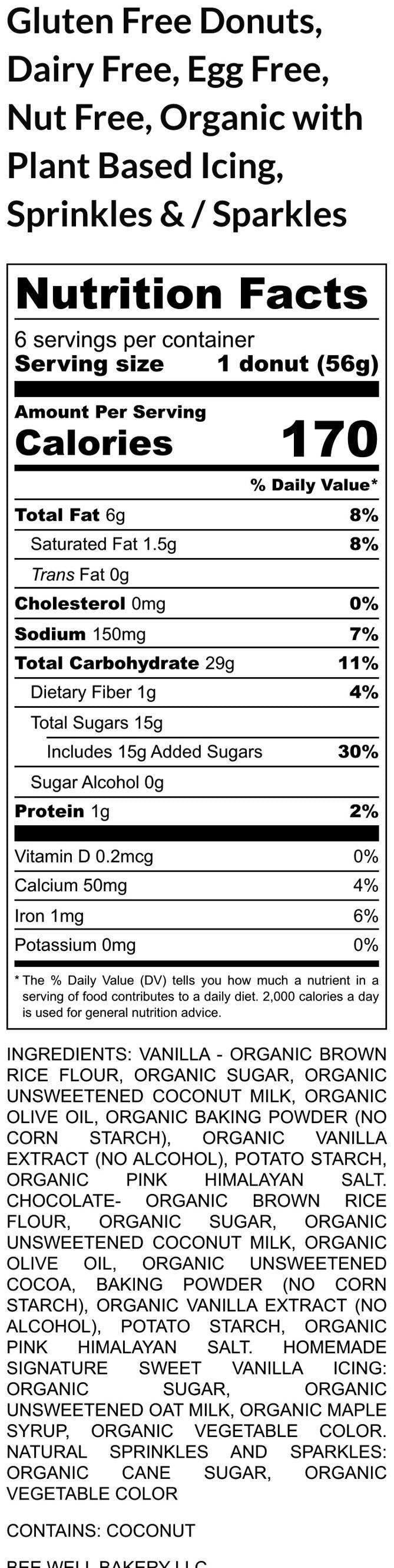 Gluten Free Donuts, Dairy Free, Vegan, Nut Free, Vanilla Chocolate, Birthday treat, Natural Colors, Unicorn Party, Valentine's Day Gifts