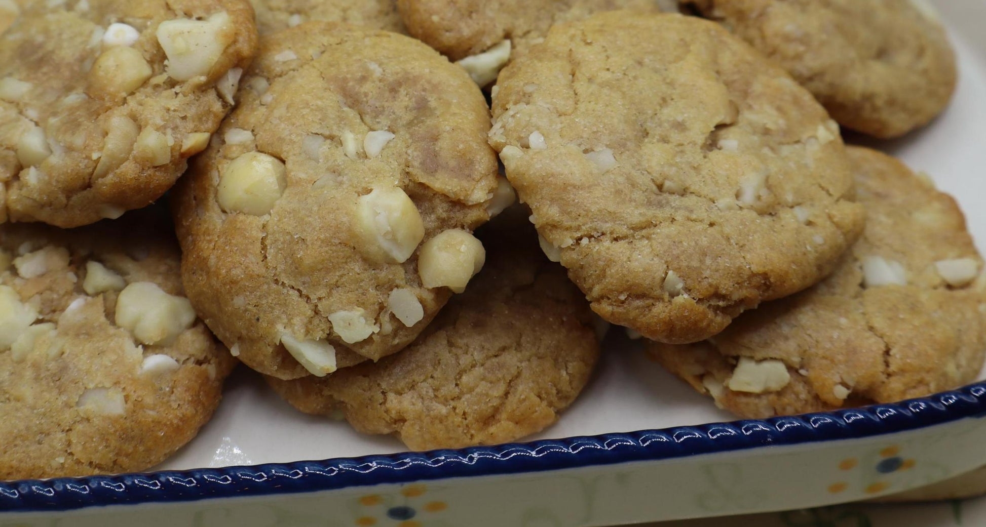 Gluten Free White Chocolate Chip Macadamia Nut Cookies, Dairy Free, Egg Free, Vegan, Birthday Gifts, Low Sugar snacks, Back to School treat