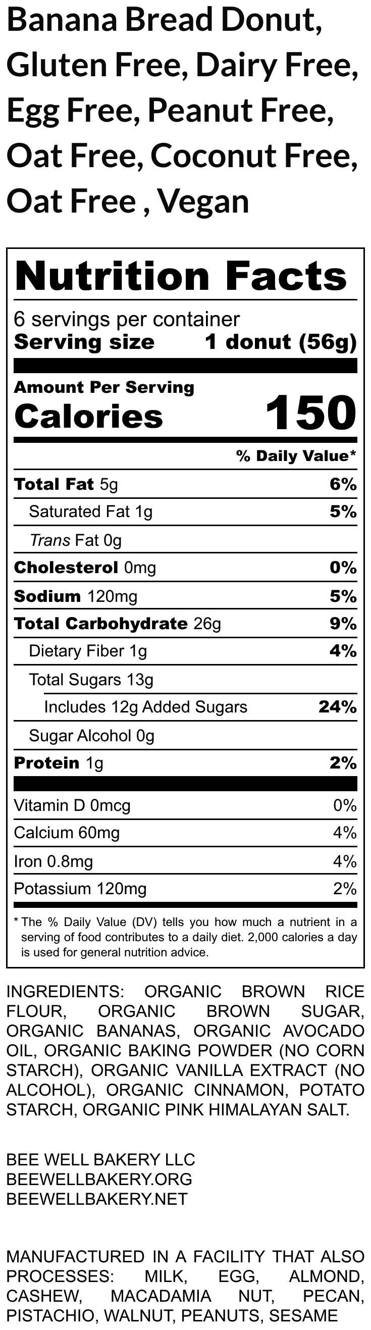 Gluten Free Banana Bread Donuts, Dairy Free, Egg Free, Nut Free, Oat Free, Coconut Free, Soy Free, Vegan, Birthday Breakfast, back to school