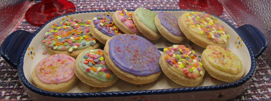 Gluten Free Sugar Cookies, Dairy Free, Vegan, Nut Free, Button size, Lemon Iced, Smores, Valentine's Day Dessert, Birthday cake, Party treat