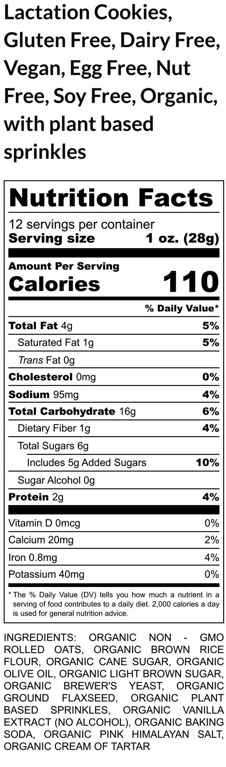 Lactation Cookies, Gluten Free, Vegan, Dairy Free, Egg Free, Breastfeeding, Brewer's Yeast, New Mom Gift, Breast Milk, Flax, Birthday Gifts