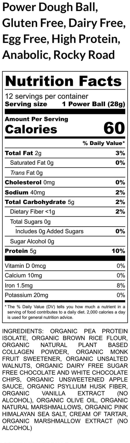 Gluten Free High Protein Power Dough Balls, Dairy Free, Vegan, Pea Protein, Nut Free, Low Carb snacks, Low Calorie, Sugar Free, Clean Eating