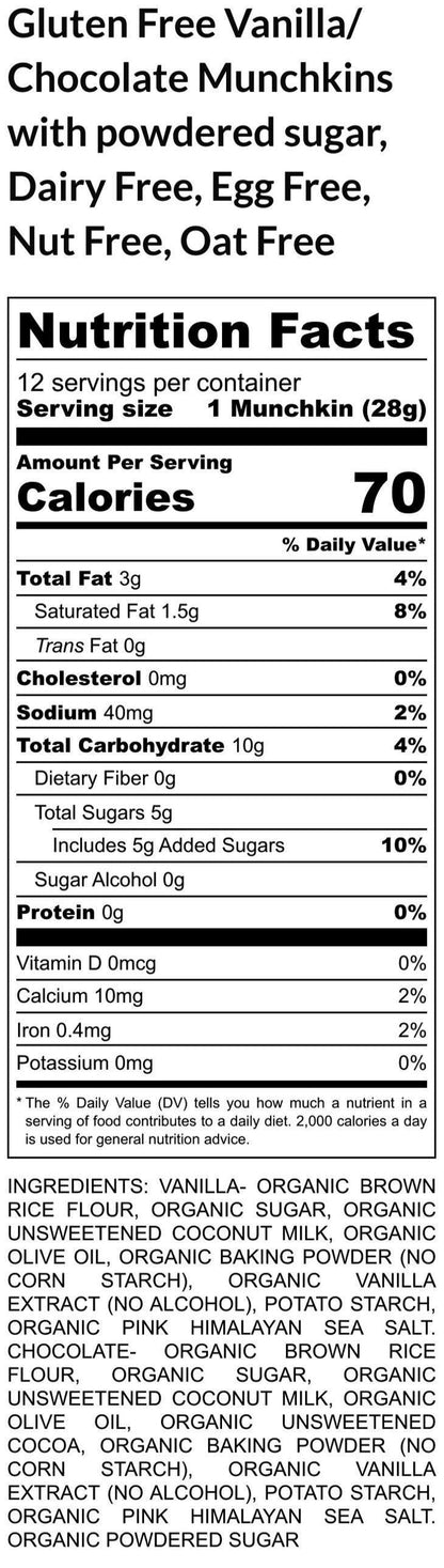 Gluten Free Munchkins, Dairy Free, Powdered, School Safe, Top 8 Allergen Free, Peanut Free, Vegan, Valentine Snacks, Fun Class Party treats