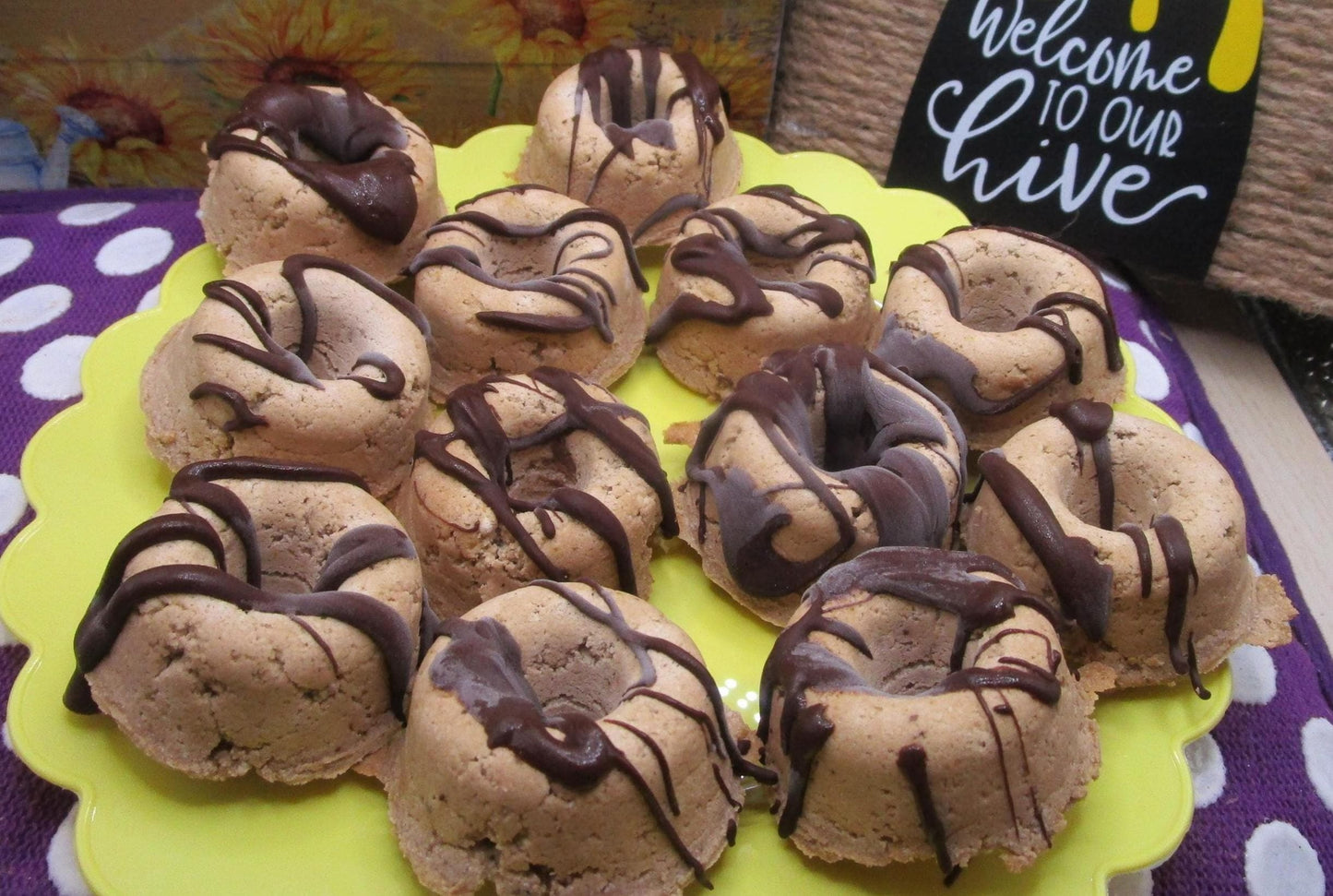 Keto Mini Mocha Chip Donut Rings, Sugar free, Grain Free, Gluten Free, Dairy Free, Vegan, High Protein, Low Carb snack, Valentine's Day Gift