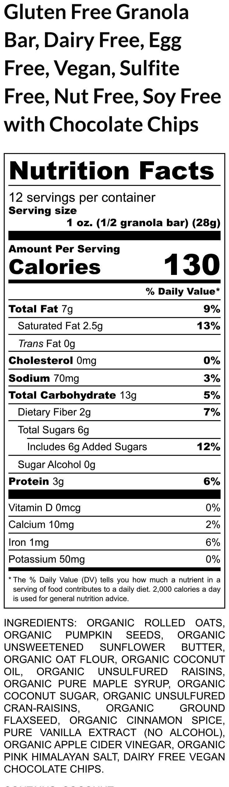 Granola Bar, Gluten Free, Egg Free, Dairy Free, Pumpkin, Sulfite Free, Soft & Chewy, Nut Free, Paleo, Vegan, School Safe, Healthy kids Snack