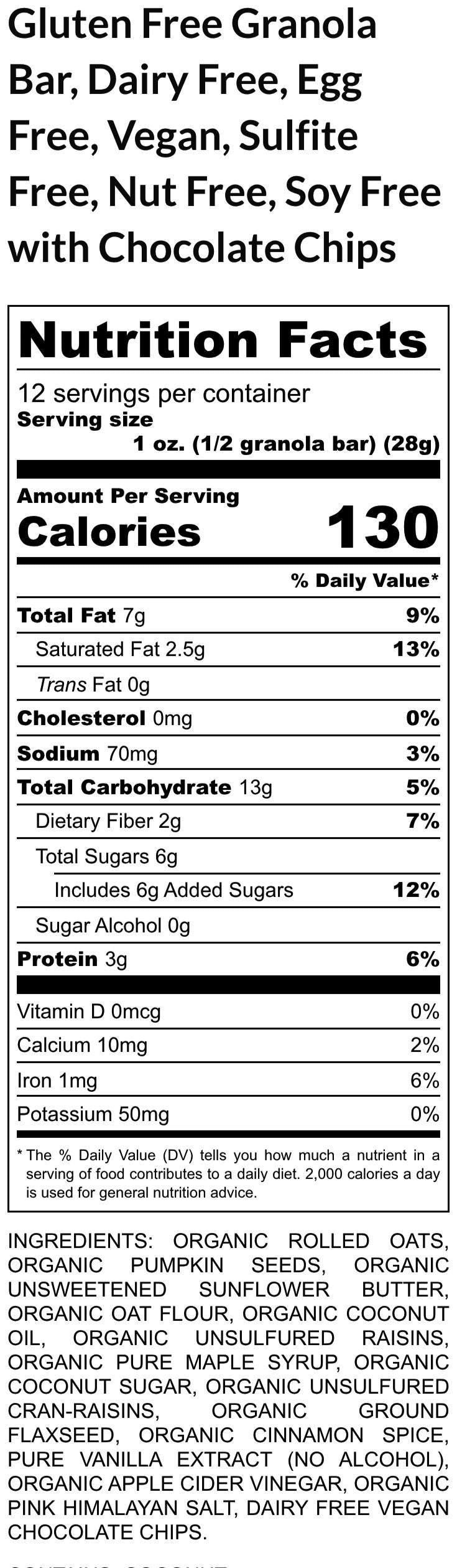 Gluten Free Granola Bars, Paleo, Dairy Free, Nut Free, Vegan, Soft baked, School Safe snacks, Low Sugar Trail Mix, Fiber full, Clean eating
