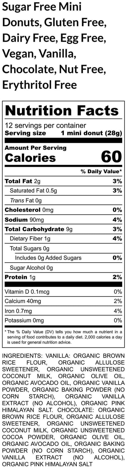Sugar Free Donut, Gluten Free, Dairy Free, Egg Free, Vanilla, Chocolate, Sprinkles, Nut Free, Erythritol Free, Birthday, Low Calorie, Easter