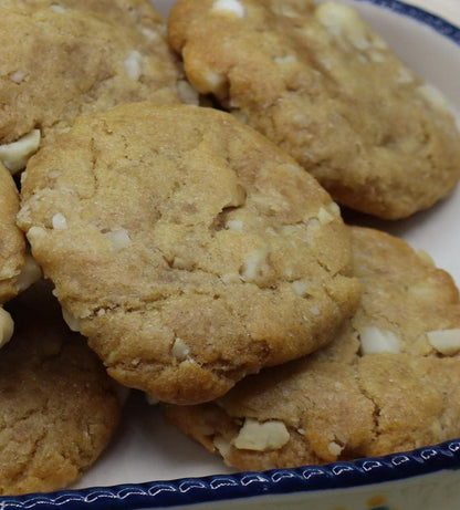 Gluten Free White Chocolate Chip Macadamia Nut Cookies, Dairy Free, Egg Free, Vegan, Birthday Gifts, Low Sugar snacks, Back to School treat