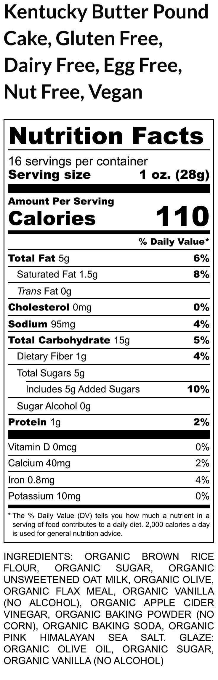 Pound Cake, Gluten Free, Dairy Free, Vegan, Egg Free, No Refined Sugar, Birthday, Brunch, Hostess Gift, Catering, Easter, Spring, Birthday