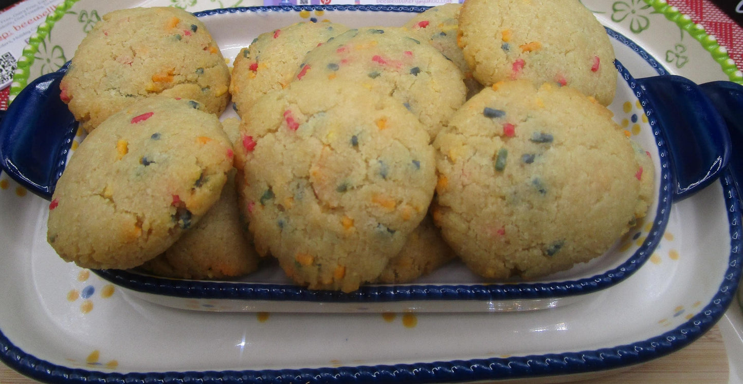 KETO Vanilla Birthday Cake Sugar Cookies, Gluten Free, Grain free, Sugar Free, Vegan, Egg Free, Dairy Free, Low Carb, Gifts, Healthy Snacks