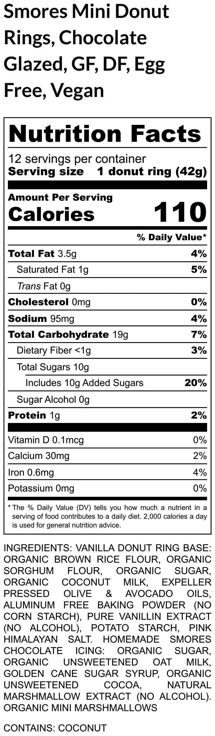 Smores Mini Donut Rings, Gluten Free, Chocolate Glazed, Marshmallow, Egg Free, Vegan, Dairy Free, School Safe, Nut Free, Dessert, Birthday