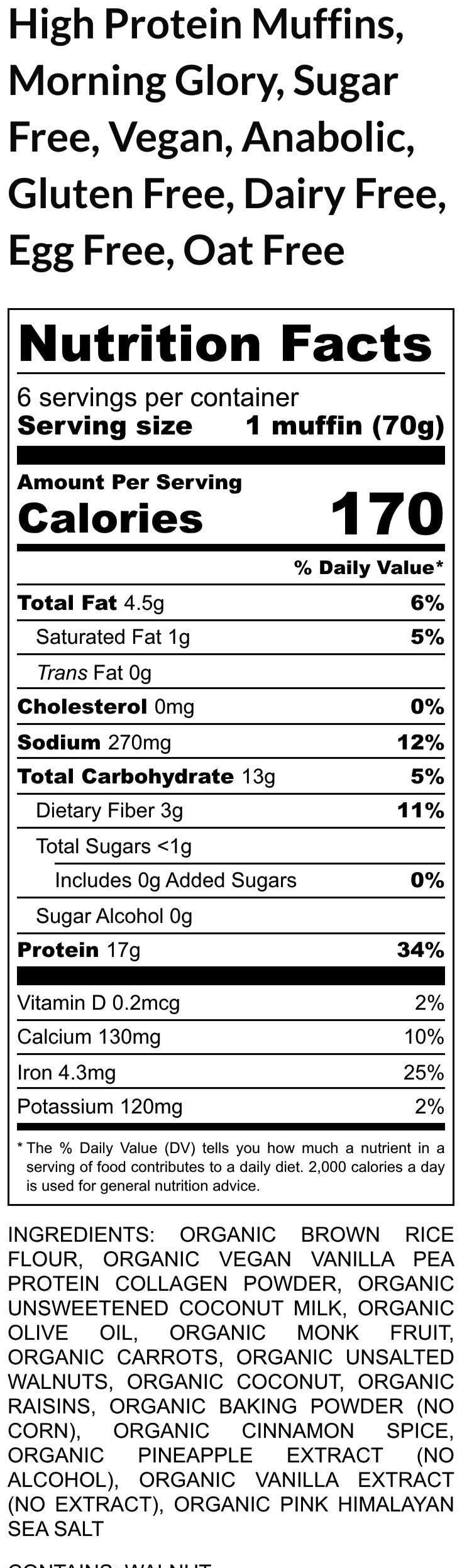 Gluten Free, High Protein Morning Glory Muffins, Sugar Free, Dairy Free, Vegan Collagen, Clean Eating Breakfast, Fitness Gift, Easter Brunch