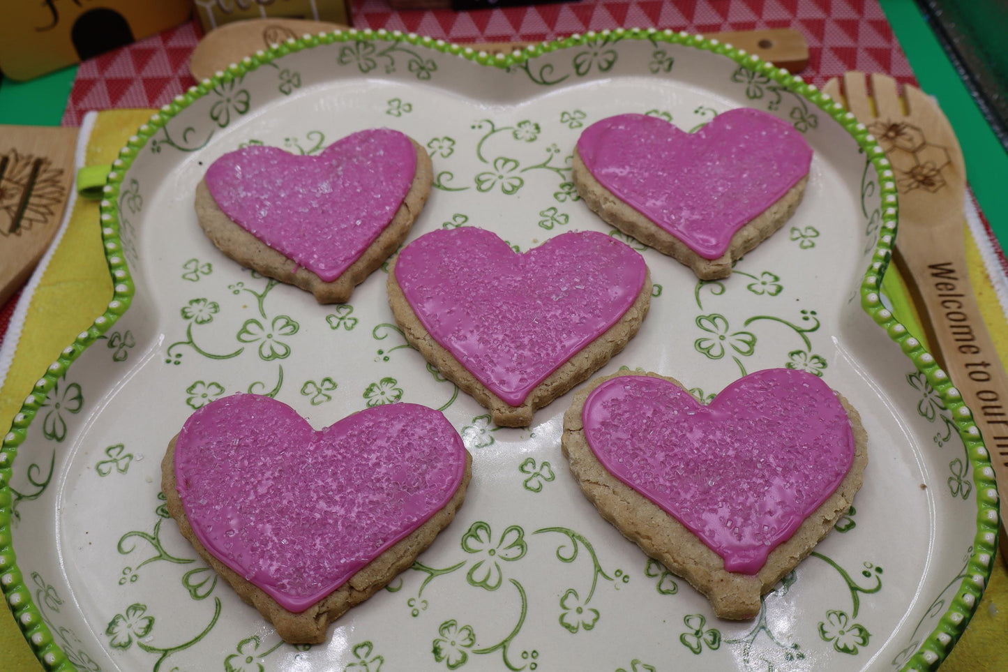 Gluten Free Sugar Cookies, Hearts, Dairy Free, Nut Free, Vegan, Valentine's Day Gift, Bridal sweets, Love, Wedding Favors, Natural Colors