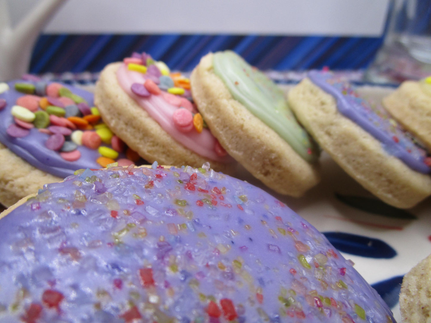 Gluten Free Iced Sugar Cookies, Button Size, Dairy Free, Vegan, Nut Free, School Safe Party, Birthday gift, Easter snacks, natural colors
