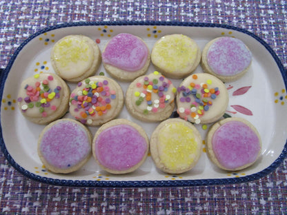 Gluten Free Iced Sugar Cookies, Button Size, Dairy Free, Vegan, Nut Free, School Safe Party, Birthday gift, Easter snacks, natural colors