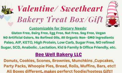Gluten Free Bakery Box, Valentine's Day Gift, Dairy Free, Vegan, Sugar Free, Keto, AIP Paleo, High Protein, Cookies, Brownies, Love, Wedding