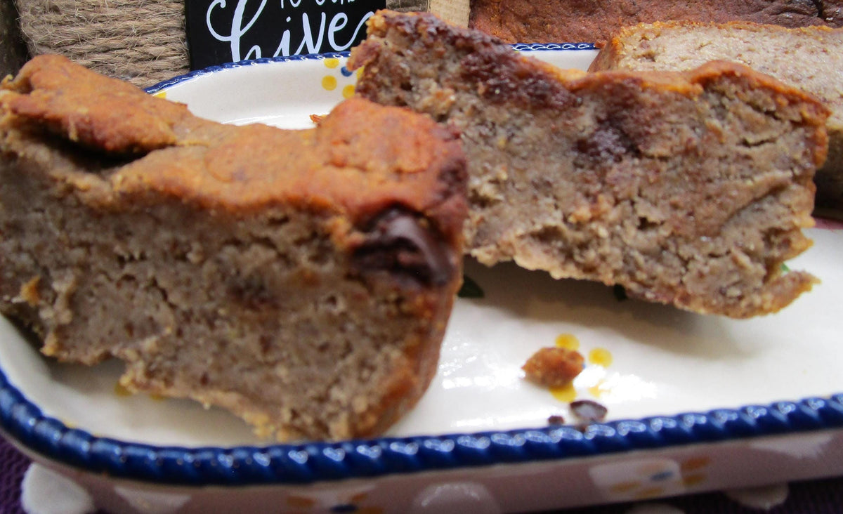Gluten Free Protein Banana Bread, Mocha Chip, Sugar Free, Dairy Free, Grain Free, Egg Free, Nut Free, Vegan Fiber Fitness Snack, Fall brunch