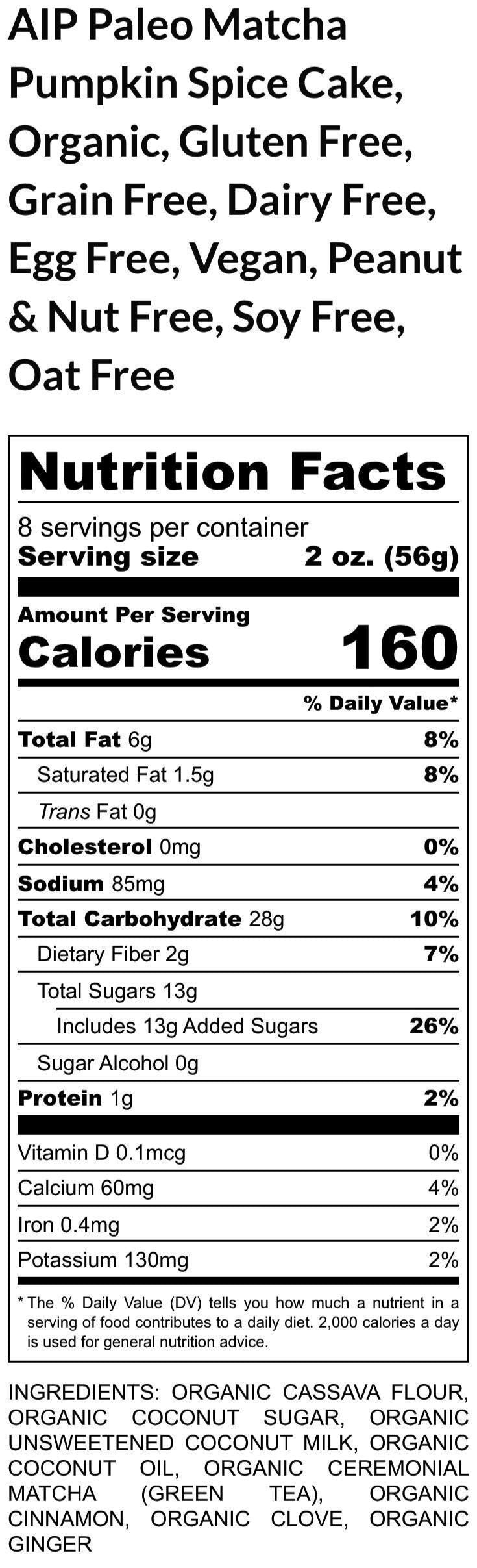 AIP Paleo Cake, Matcha Pumpkin, Gluten free, Dairy Free, Grain Free, Egg Free, Vegan, Nut Free, Autoimmune Protocol, Allergy Friendly Bakery