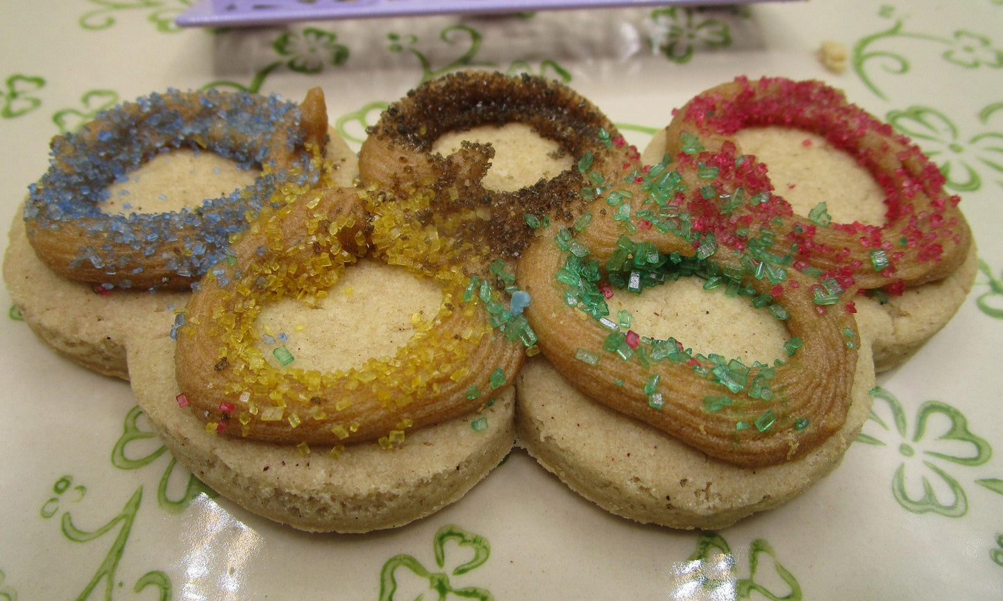 Olympic Ring Sugar Cookies, Gluten Free, Dairy Free, Vegan, Egg Free, Nut Free, Summer Games, Fitness, Sports, Athlete Gifts, Healthy Snack