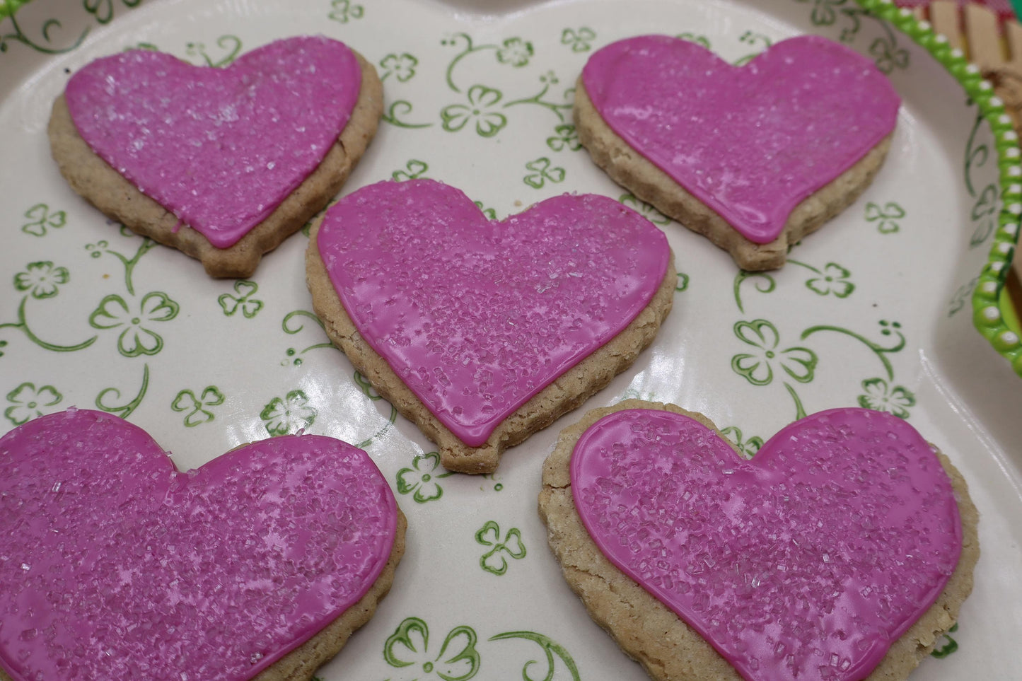 Gluten Free Sugar Cookies, Hearts, Dairy Free, Nut Free, Vegan, Valentine's Day Gift, Bridal sweets, Love, Wedding Favors, Natural Colors