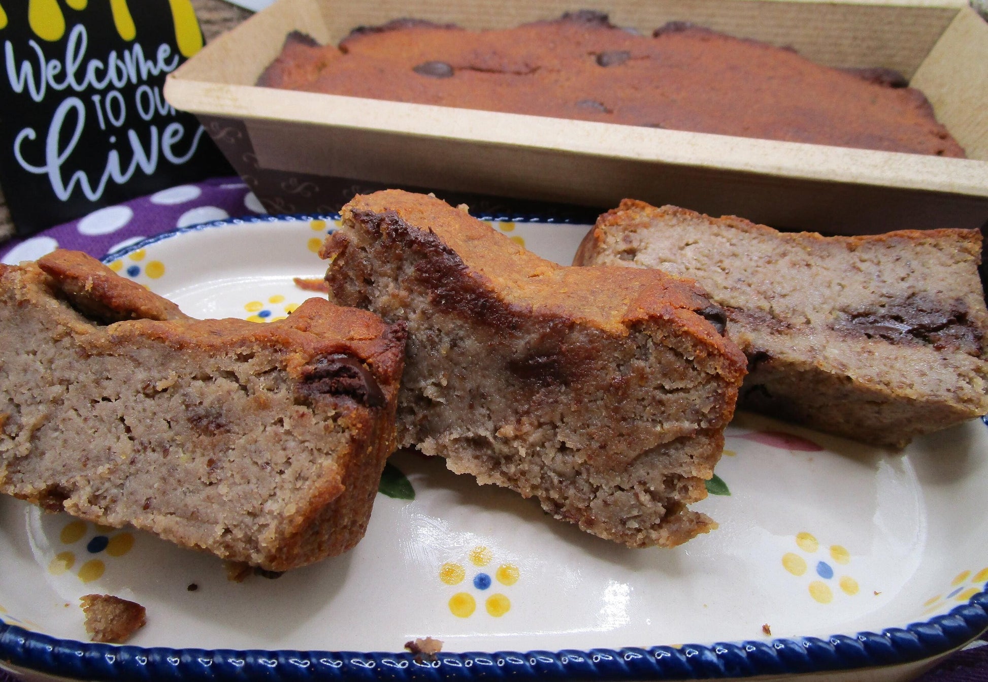 Keto, Banana Bread, Mocha Chocolate Chip, Gluten Free, Dairy Free, Egg Free, Grain Free, No Erythritol, Low Calorie, Sugar Free, Weight loss