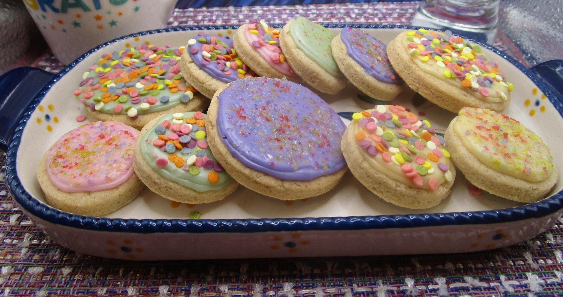 Gluten Free Iced Sugar Cookies, Button Size, Dairy Free, Vegan, Nut Free, School Safe Party, Birthday gift, Easter snacks, natural colors