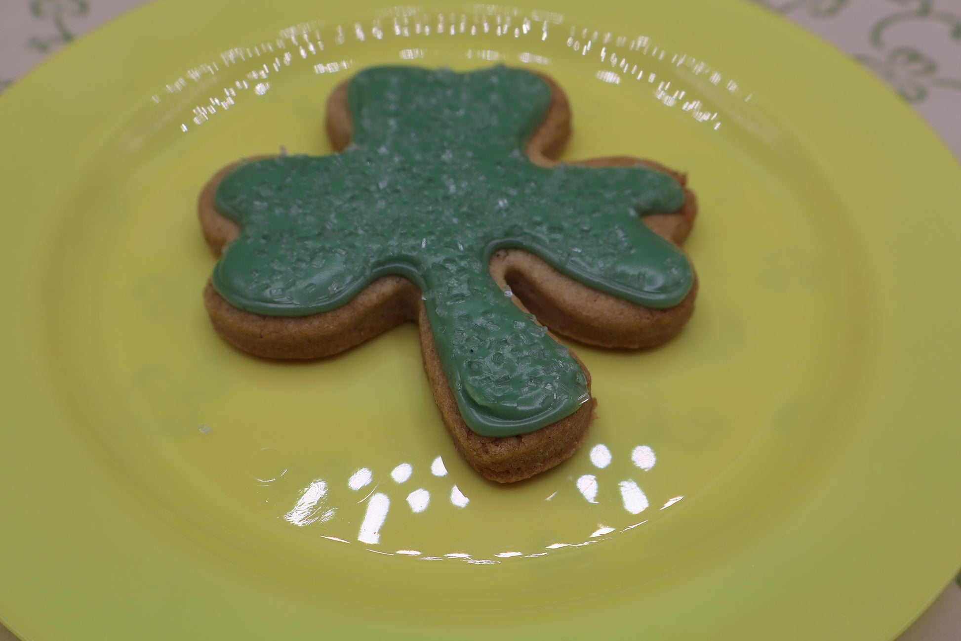Gluten Free Sugar Cookie, Clover, Shamrock, Dairy Free, Nut Free, Vegan, Saint Patrick's Day, Leprechaun Gifts, Natural Colors, School Safe