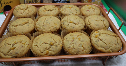 Gluten Free Mexican Corn Muffins, Dairy Free, Vegan, Egg Free, Nut Free, Corn Bread, Spicy, Rosemary, BBQ, Low Sugar Snack, Mediterranean