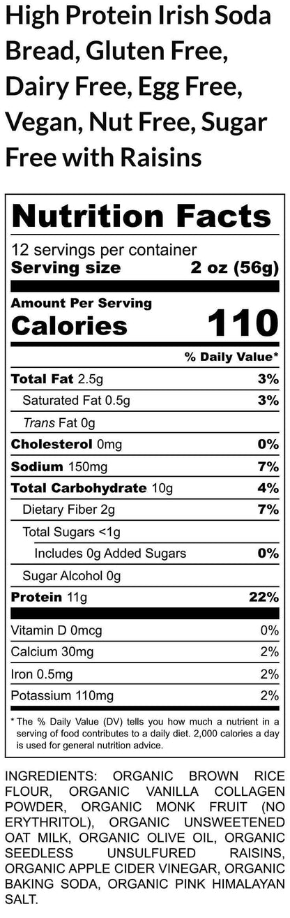 Irish Soda Bread, Gluten Free, Dairy Free, Vegan, Egg Free, Nut Free, Saint Patrick's Day, No Refined Sugar, Sugar Free, Irish Gifts, Clover
