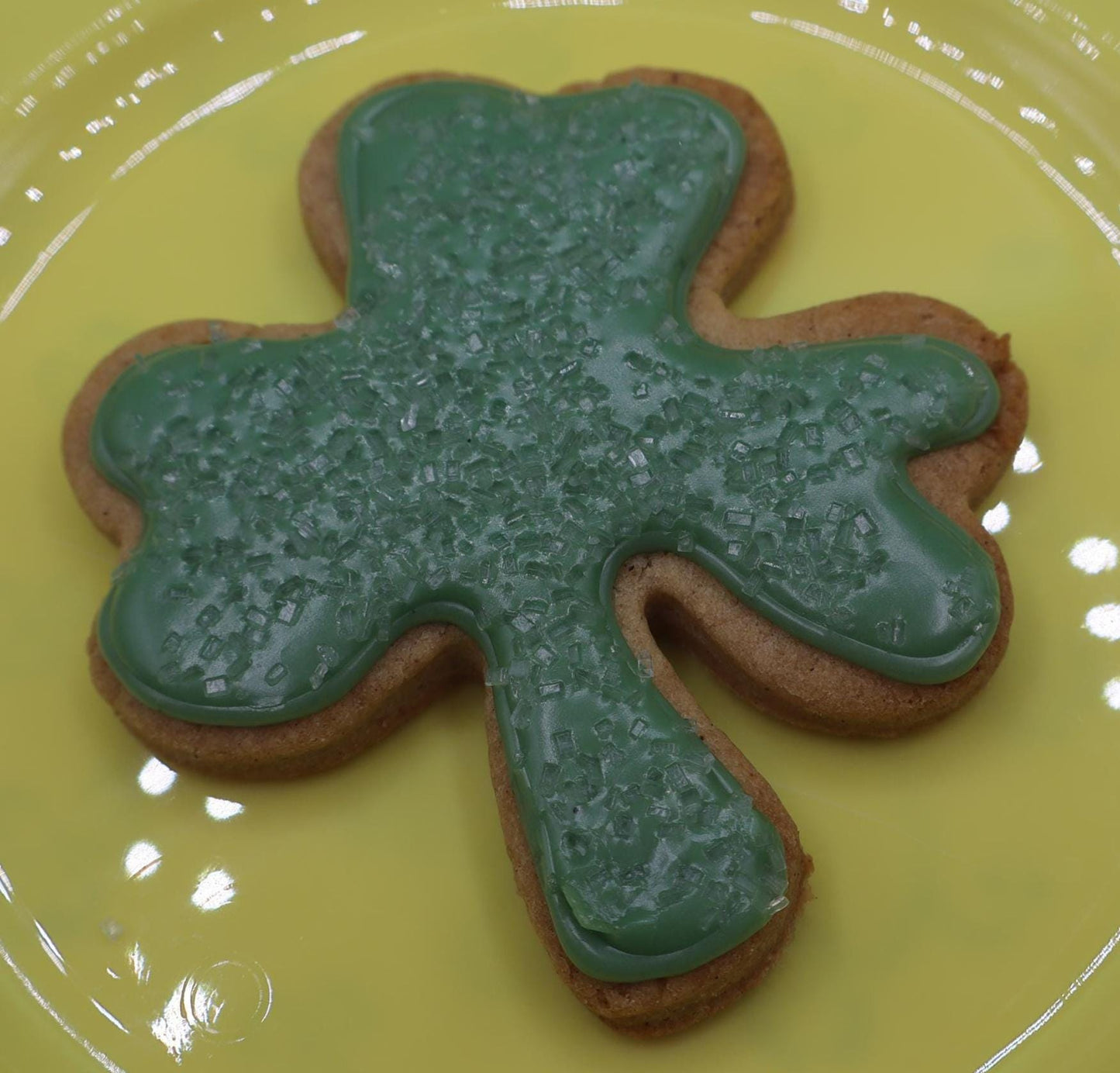 Gluten Free Sugar Cookie, Clover, Shamrock, Dairy Free, Nut Free, Vegan, Saint Patrick's Day, Leprechaun Gifts, Natural Colors, School Safe