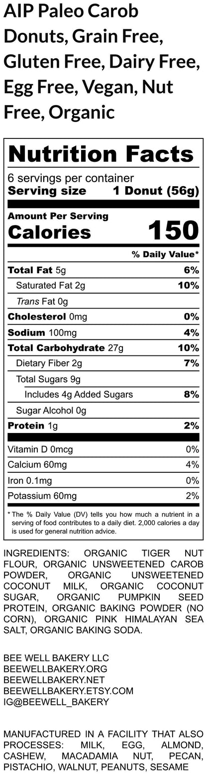 AIP Paleo Carob Donuts, Grain Free, Gluten Free, Vegan, Dairy Free, Maple Sugar, Easter Desserts, Birthday Gifts, Autoimmune Protocol snack